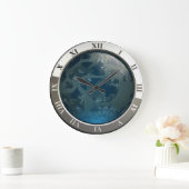 Blue Circuits & Gears Custom Große Wanduhr (Zuhause)