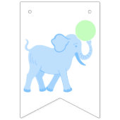 Blue Circus Baby Dusche Elefant The A Boy Wimpelkette (Erste Fahne)