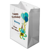 Blue Circus Birthday Kid Mittlere Geschenktüte (Rückseite Schrägansicht)