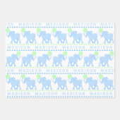 Blue Circus Niedlich Elephant Baby Dusche oder Geb Geschenkpapier Set (Vorderseite 3)