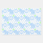 Blue Circus Niedlich Elephant Baby Dusche oder Geb Geschenkpapier Set (Vorderseite 2)