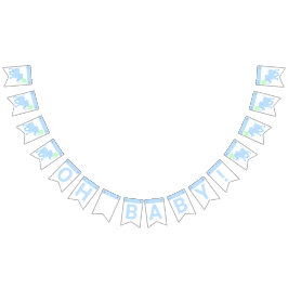 Blue Circus Niedlich Elephant Baby Dusche Oh Baby Wimpelkette