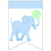 Blue Circus Niedlich Elephant Baby Dusche Oh Baby Wimpelkette (Zweite Fahne)