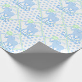 Blue Circus Niedlich Elephant Geburtstag oder Baby Geschenkpapier (Ecke)
