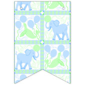 Blue Circus Niedlich Pattern Baby Boy Baby Dusche Wimpelkette (Erste Fahne)