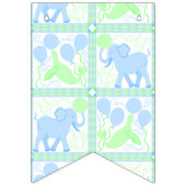 Blue Circus Niedlich Pattern Baby Boy Baby Dusche Wimpelkette (Dritte Fahne)