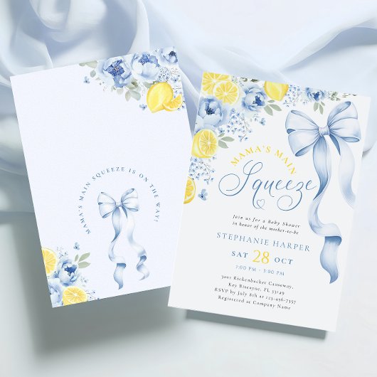 Blue Citrus Baby Dusche Einladung