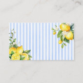 Blue Citrus Lemon Ciao Baby Diaper Raffle Card Begleitkarte (Rückseite)