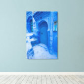 Blue City Door Leinwanddruck (Insitu (Holzboden))