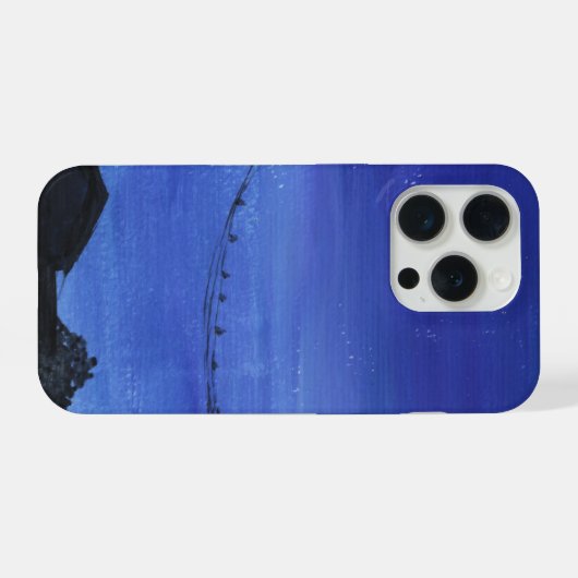 Blue Cityscape Phone Case iPhone Hülle (Rückseite (Horizontal))