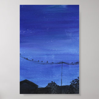 Blue Cityscape Print, Value Poster Paper