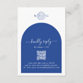 Blue Clam Seashells Coastal Seaside Beach Wedding Begleitkarte (Vorderseite)