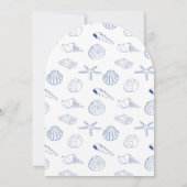 Blue Clam Seashells Coastal Seaside Beach Wedding Einladung (Rückseite)
