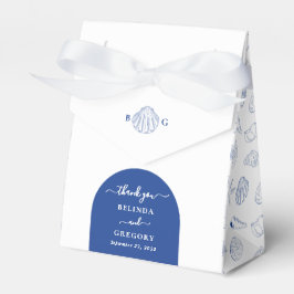 Blue Clam Seashells Coastal Seaside Beach Wedding Geschenkschachtel
