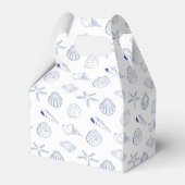 Blue Clam Seashells Coastal Seaside Beach Wedding Geschenkschachtel (Rückseite)