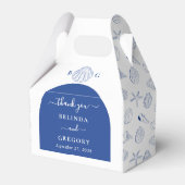 Blue Clam Seashells Coastal Seaside Beach Wedding Geschenkschachtel (Vorderseite)