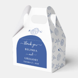Blue Clam Seashells Coastal Seaside Beach Wedding Geschenkschachtel