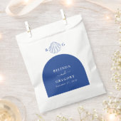 Blue Clam Seashells Coastal Seaside Beach Wedding Geschenktütchen (Ausgeschnitten)