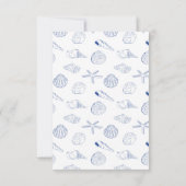 Blue Clam Seashells Coastal Seaside Beach Wedding RSVP Karte (Rückseite)