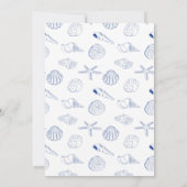 Blue Clam Seashells Coastal Seaside Beach Wedding Save The Date (Rückseite)