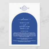 Blue Clam Seashells Coastal Wedding Itinerary Programm (Vorderseite)