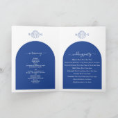 Blue Clam Seashells Wedding Order of Service Programm (Innenseite)