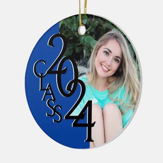 Blue Class 2024 Abschluss Foto Keramik Ornament (Links)