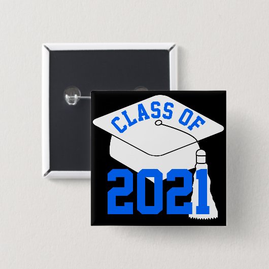 Blue Class of 2024 Grad Cap Button (Vorne & Hinten)