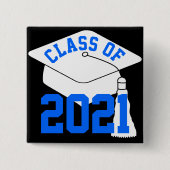 Blue Class of 2024 Grad Cap Button (Vorderseite)