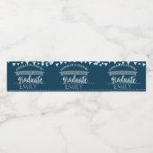 Blue Class of 2024 Herzlichen Glückwunsch Abschlus Wasserflaschenetikett (Einzelnes Label)