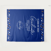 Blue Class of 2024 mit Logo-Hintergrund Abschluss Wandteppich (Vorderseite (Horizontal))