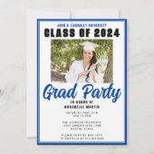 Blue Class of 2025 Foto Modern Graduation Party Einladung (Vorderseite)