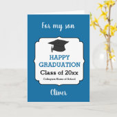 Blue Class of 2025 Graduate Herzlichen Glückwunsch Karte (Gelbe Blume)