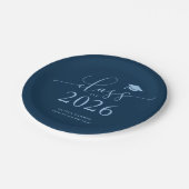 Blue Class of 2025 Graduation Party Pappteller (Schrägansicht)