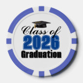 Blue Class of 2026 Graduation Party Pokerchips (Vorderseite)