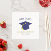 Blue Class of Cap & Tassel Abschluss Napkins Serviette (Beispiel)