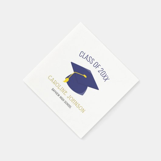 Blue Class of Cap & Tassel Abschluss Napkins Serviette (Ecke)