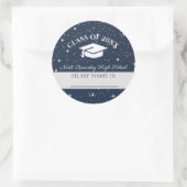 Blue Class Wiedersehen Name Tag Runder Aufkleber (Tasche)