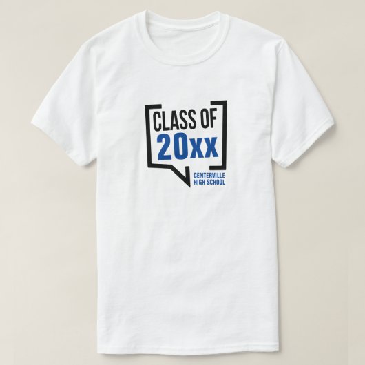 Blue Class Year Speech Bubble T-Shirt (Design vorne)