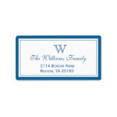 Blue Classic Border Adressaufkleber (Vorne)