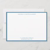 Blue Classic Border Flat Note Card Mitteilungskarte (Vorderseite)