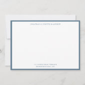 Blue Classic Border Flat Note Card Mitteilungskarte (Vorderseite)