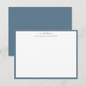 Blue Classic Border Note Card Mitteilungskarte (Vorne/Hinten)
