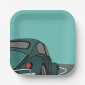 Blue Classic Car Birthday Pappteller (Vorderseite)