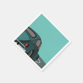 Blue Classic Car Birthday Serviette (Ecke)