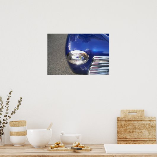 Blue Classic Car Poster (Küche)