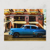 Blue Classic Car Postkarte (Vorderseite)