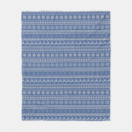 Blue Classic Christmas Fleece Blanket