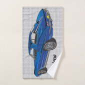 Blue Classic Corvette Design Badetuch Set (Handtuch)