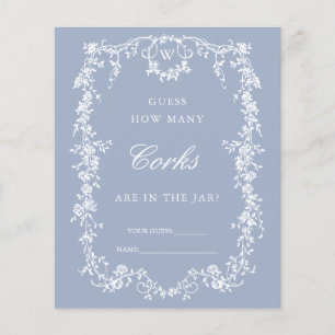 Blue Classic French 'Guess How many' Bridal Game